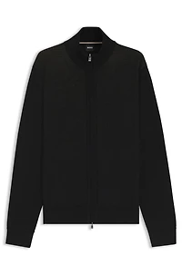 Zip-up cardigan wool