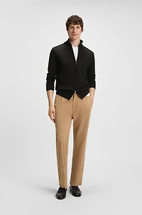 Zip-up cardigan wool