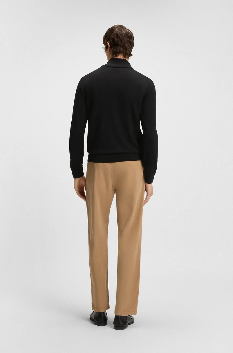 Zip-up cardigan wool