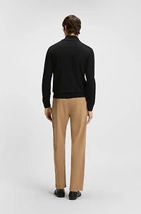 Zip-up cardigan wool