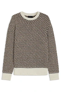 Cotton sweater with rich knitted structure