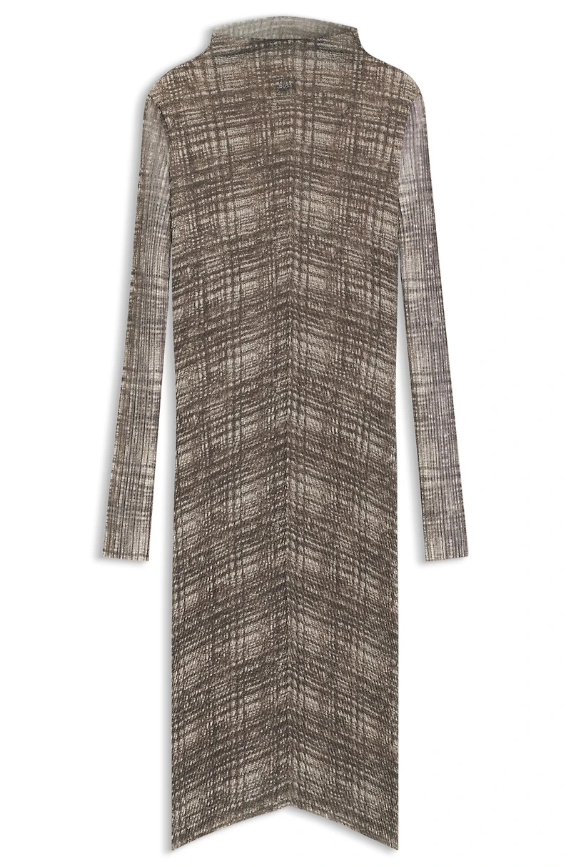 Plissé-tulle dress with modal lining