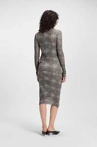 Plissé-tulle dress with modal lining