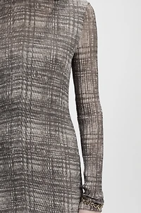 Plissé-tulle dress with modal lining