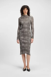 Plissé-tulle dress with modal lining