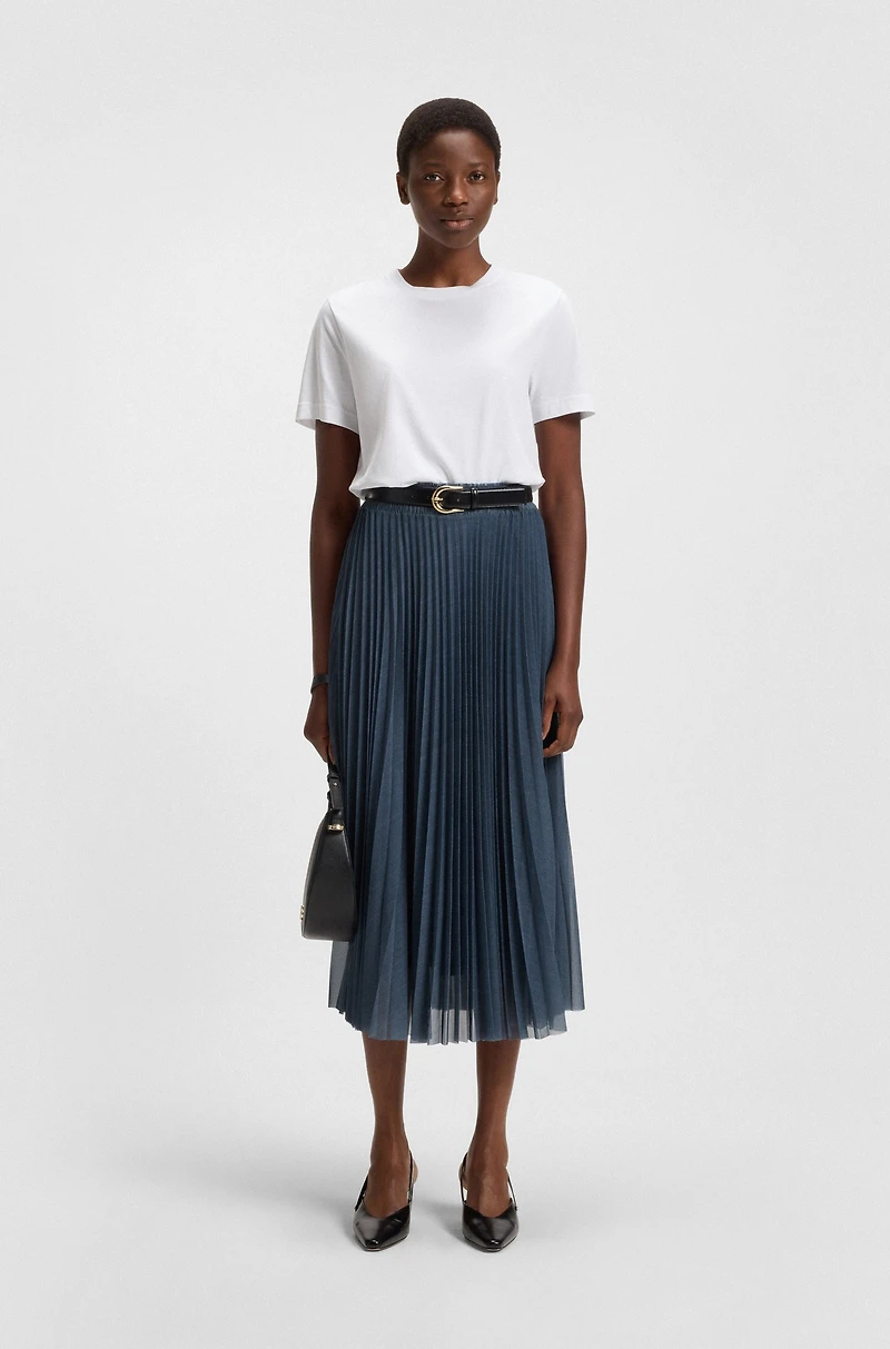Lined tulle skirt with plissé pleats