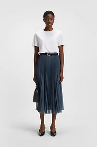Lined tulle skirt with plissé pleats