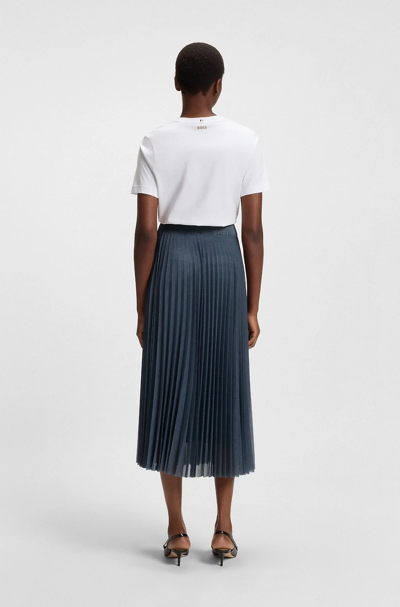 Lined tulle skirt with plissé pleats
