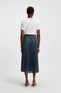 Lined tulle skirt with plissé pleats