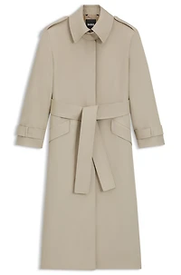 Belted trench coat wool