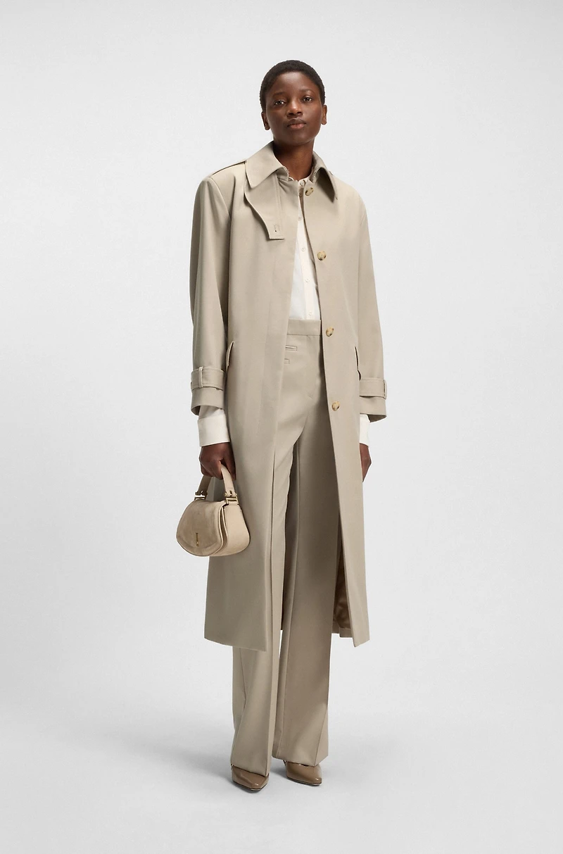 Belted trench coat wool