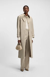 Belted trench coat wool