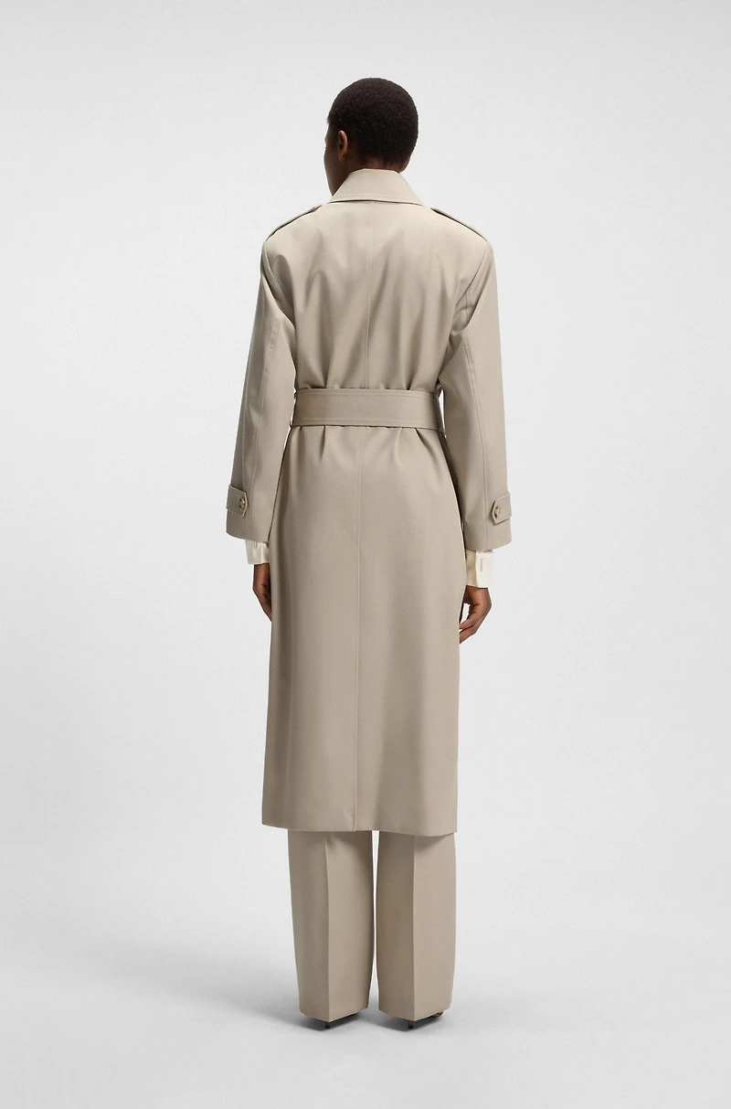Belted trench coat wool