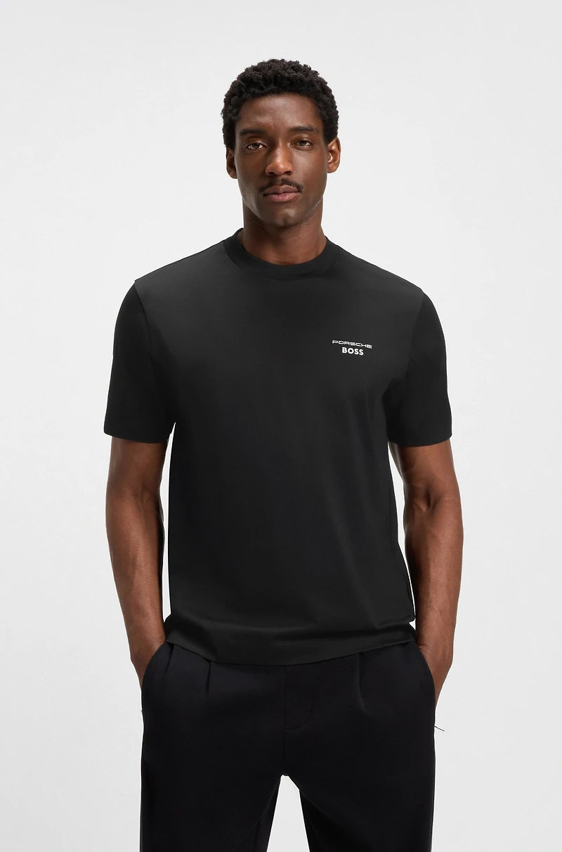Porsche x BOSS mercerized-cotton T-shirt with Targa artwork