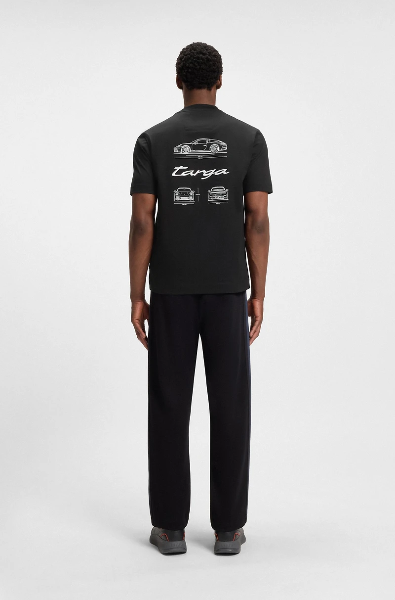 Porsche x BOSS mercerized-cotton T-shirt with Targa artwork