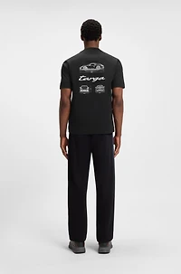 Porsche x BOSS mercerized-cotton T-shirt with Targa artwork