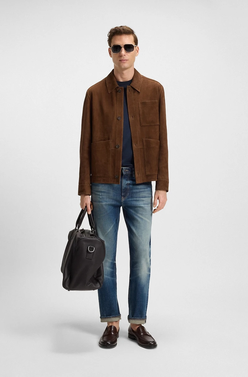 Regular-fit jacket nappalan suede