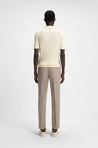 Knit polo sweater silk and cotton