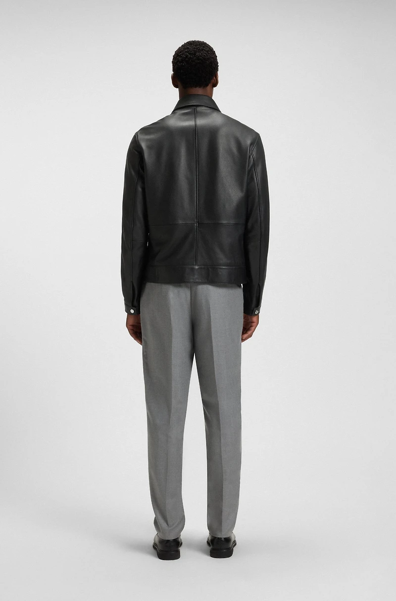 Leather jacket a regular fit