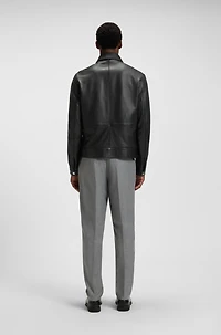 Leather jacket a regular fit