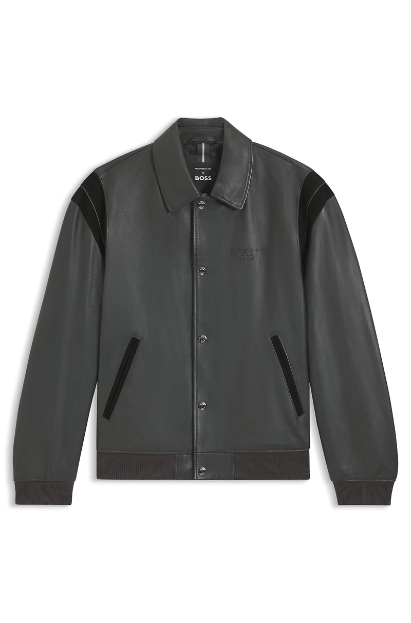 Porsche x BOSS leather jacket with contrast details
