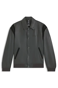 Porsche x BOSS leather jacket with contrast details