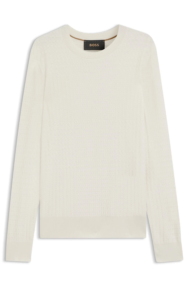Silk sweater with Prince of Wales check structure