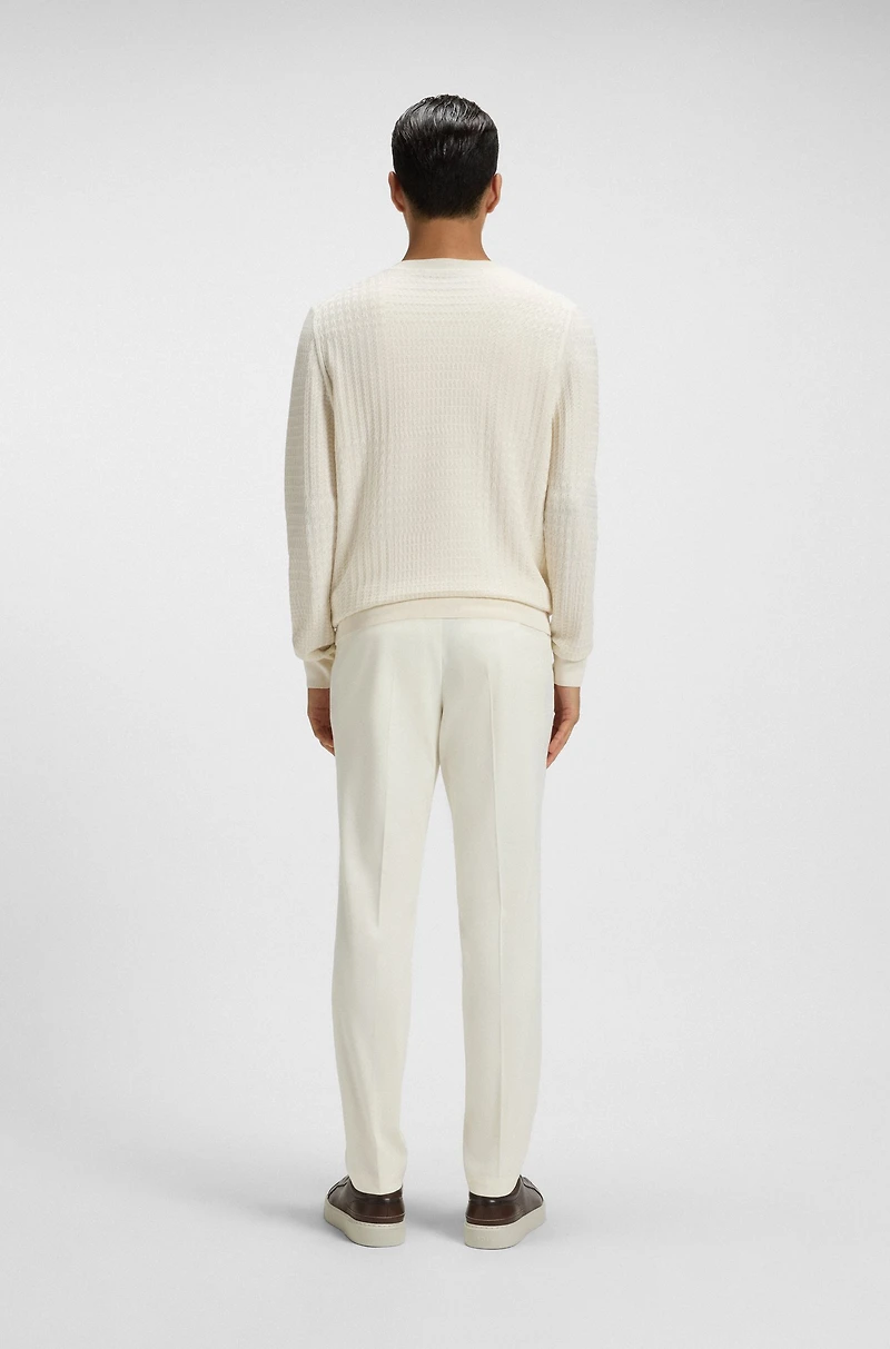 Silk sweater with Prince of Wales check structure