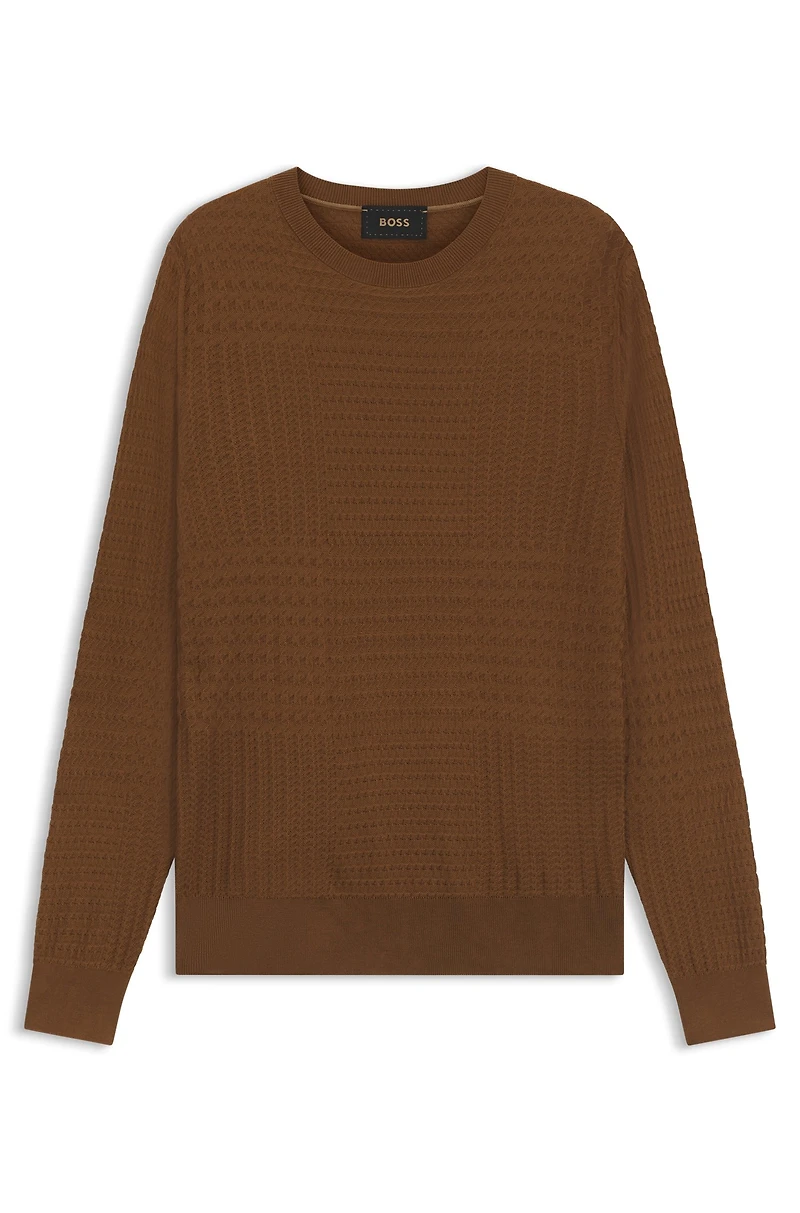 Silk sweater with Prince of Wales check structure