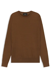 Silk sweater with Prince of Wales check structure