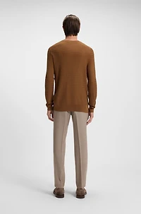 Silk sweater with Prince of Wales check structure