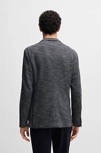 Slim-fit suit jacket micro-patterned stretch fabric