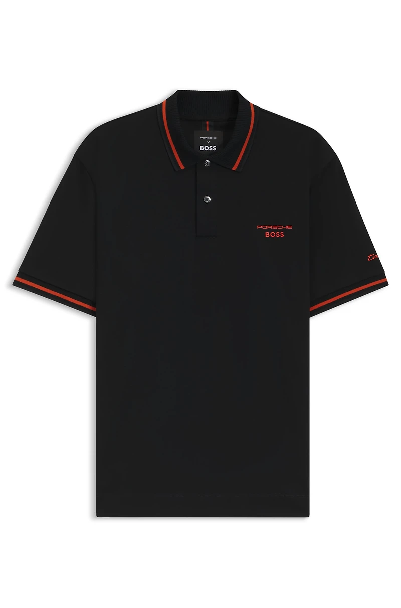 Porsche x BOSS polo shirt cotton with moisture control