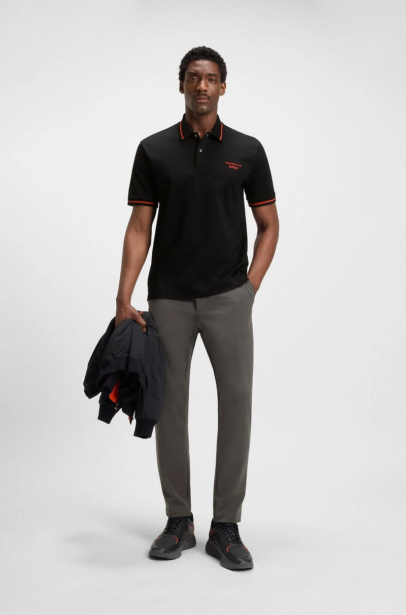 Porsche x BOSS polo shirt cotton with moisture control