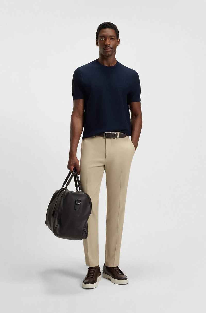 Regular-fit sweater cotton and silk