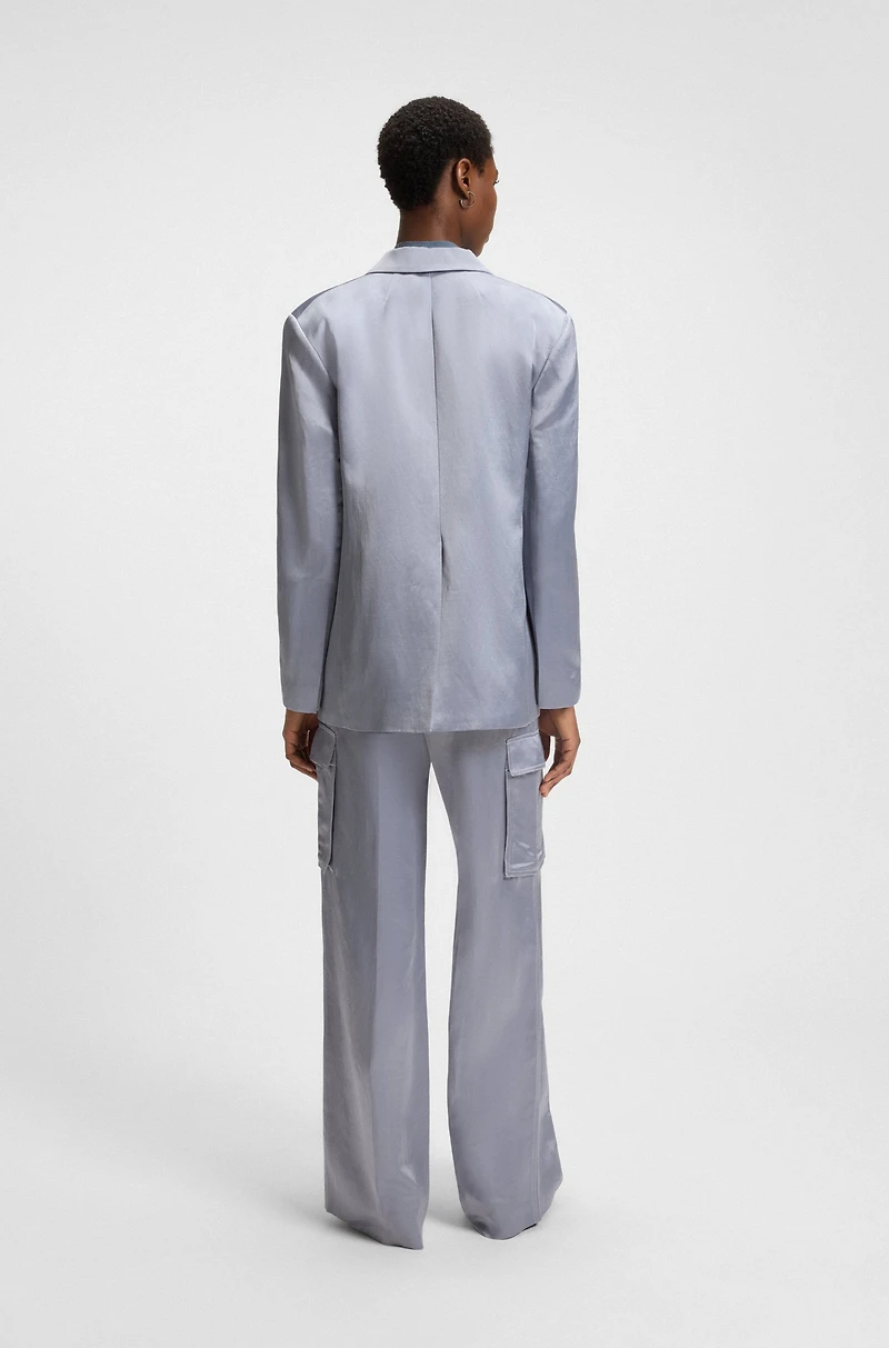 Relaxed-fit blazer sateen
