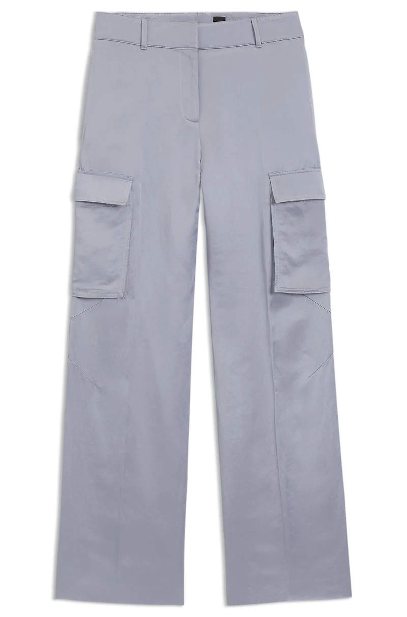 Regular-fit trousers sateen