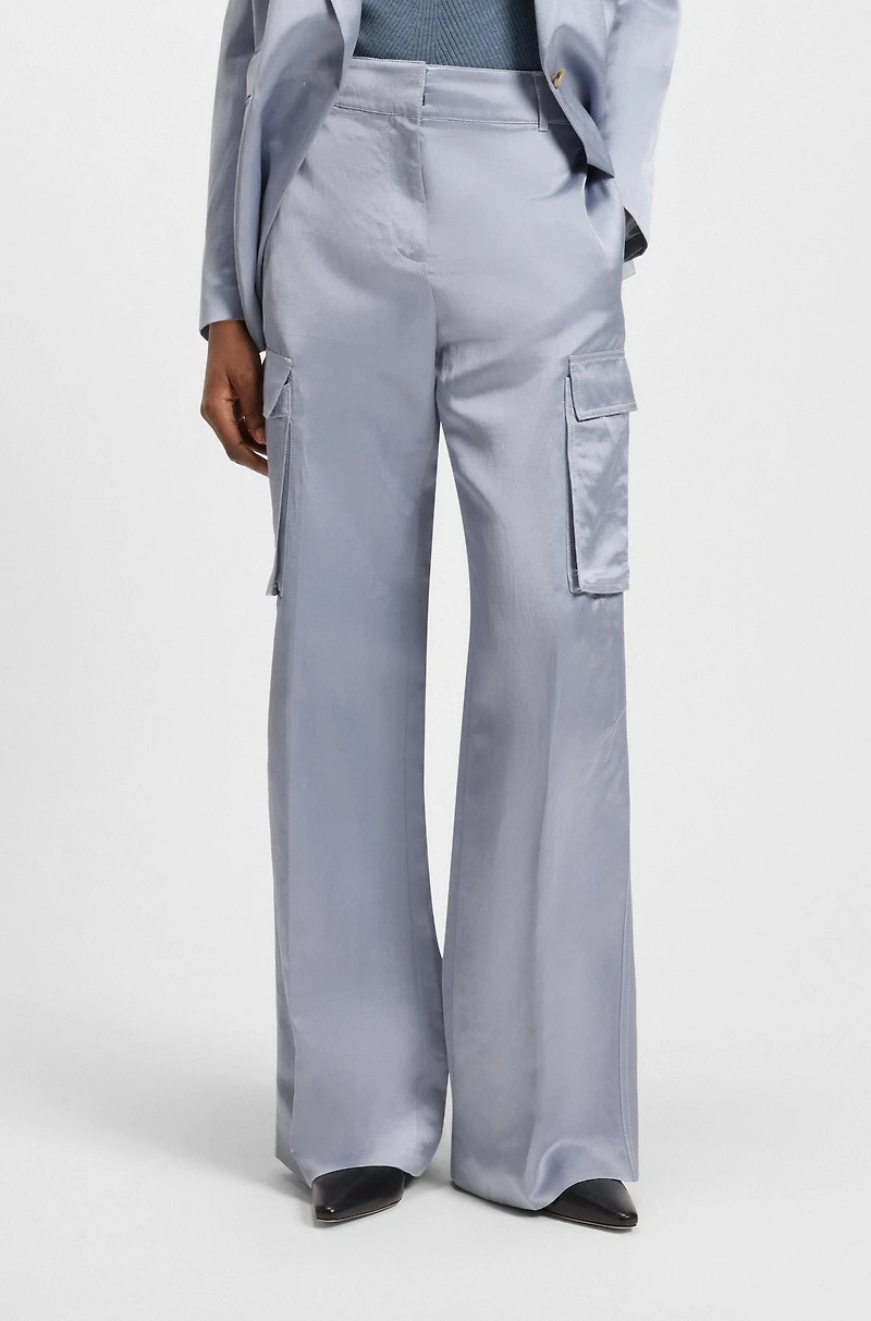 Regular-fit trousers sateen