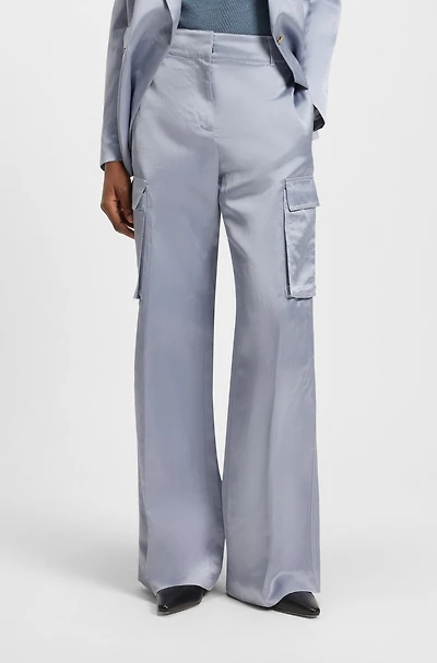 Regular-fit trousers sateen