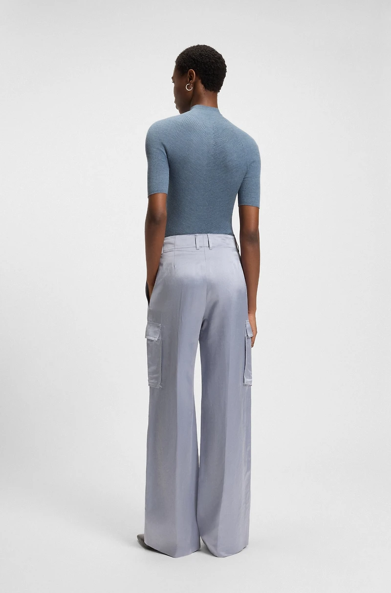Regular-fit trousers sateen
