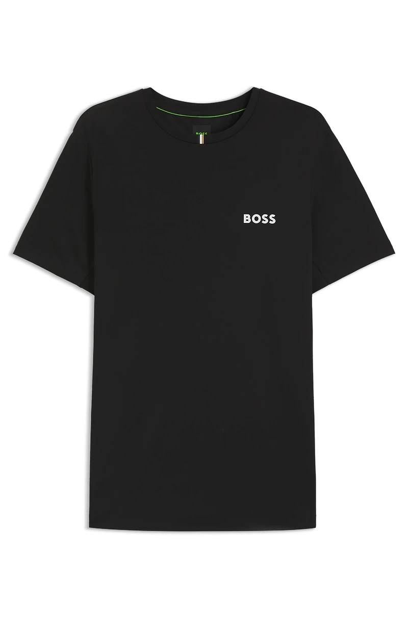 Slim-fit T-shirt stretch piqué with odor control