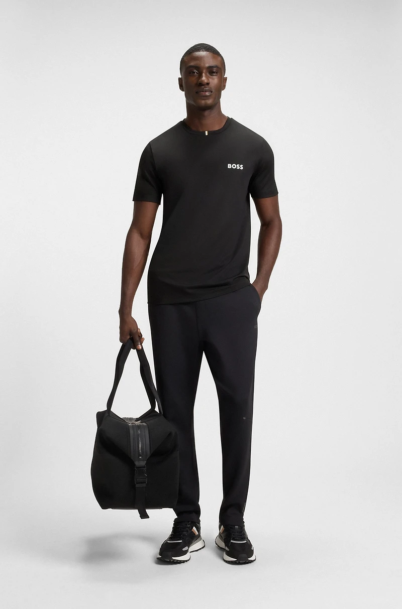 Slim-fit T-shirt stretch piqué with odor control