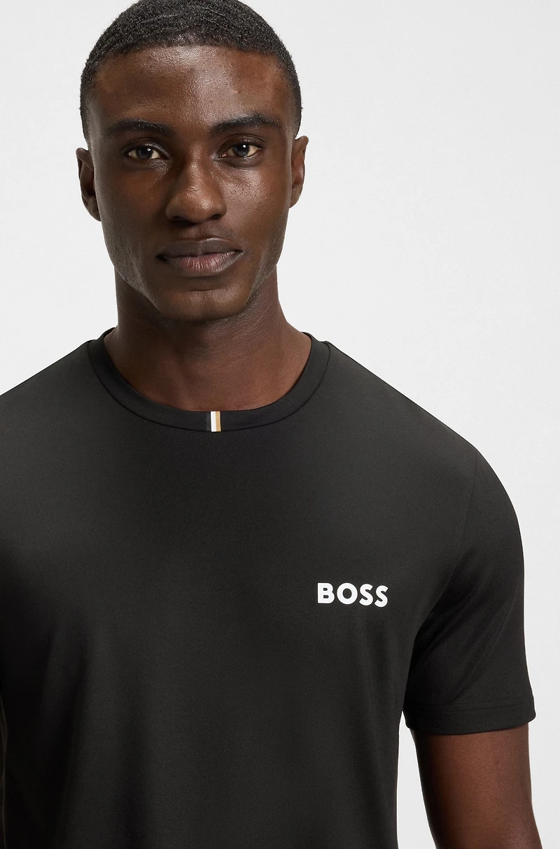 Slim-fit T-shirt stretch piqué with odor control