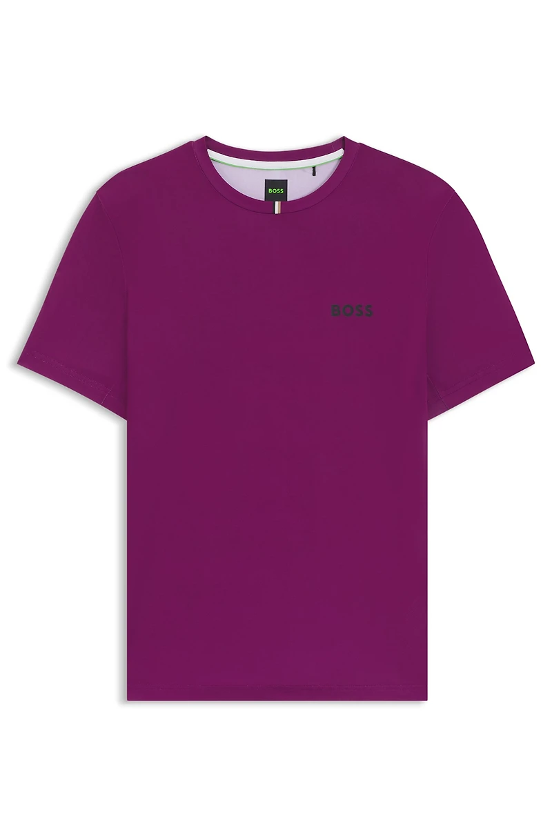 Slim-fit T-shirt stretch piqué with odor control