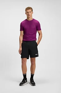 Slim-fit T-shirt stretch piqué with odor control