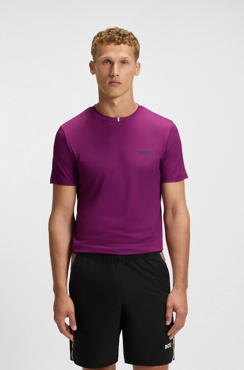 Slim-fit T-shirt stretch piqué with odor control