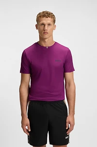 Slim-fit T-shirt stretch piqué with odor control