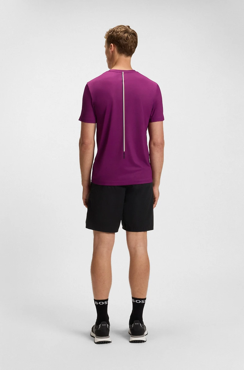Slim-fit T-shirt stretch piqué with odor control