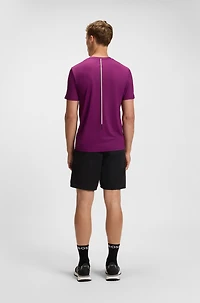 Slim-fit T-shirt stretch piqué with odor control