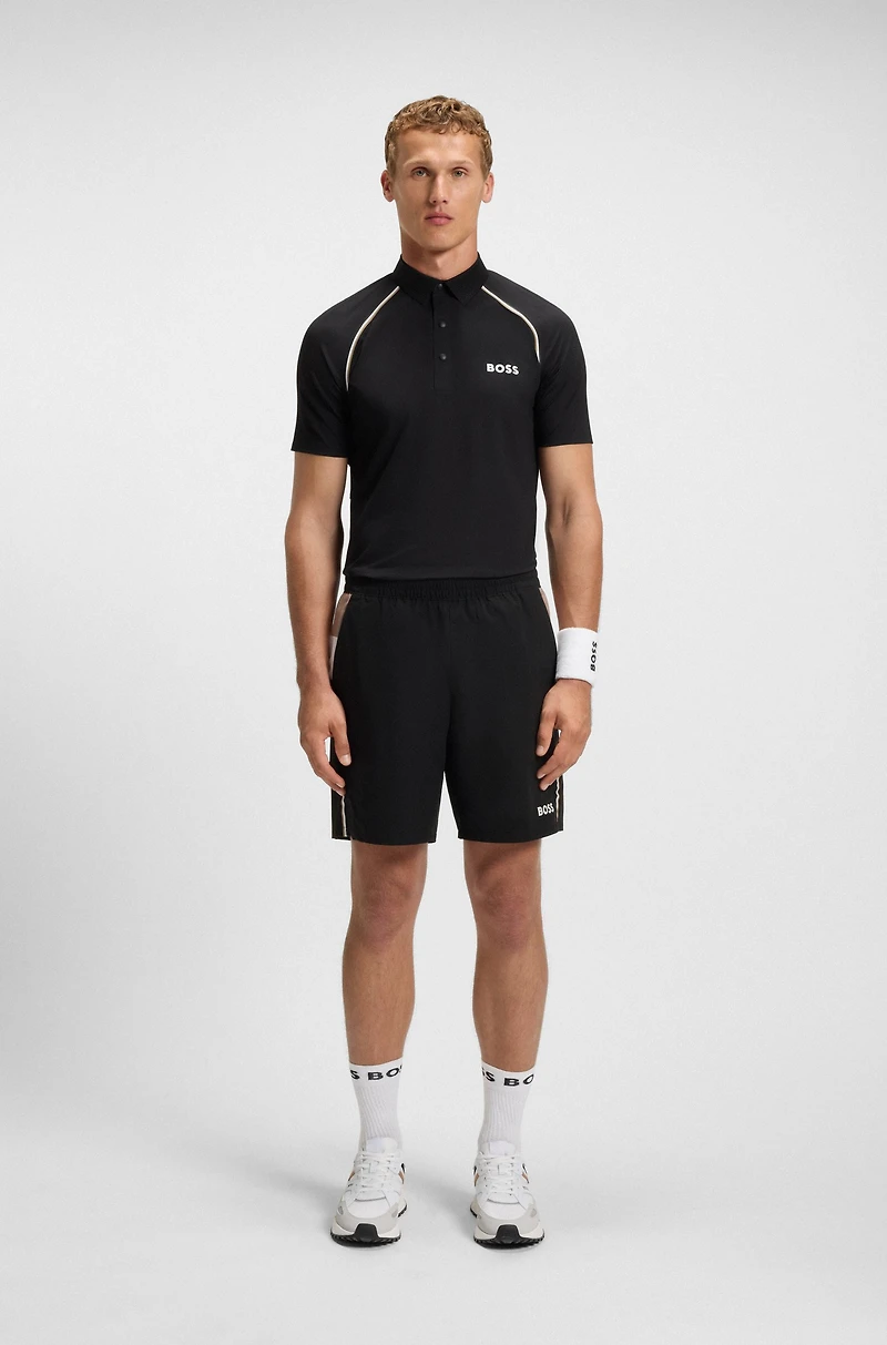 Active signature-stripe polo shirt with odour control